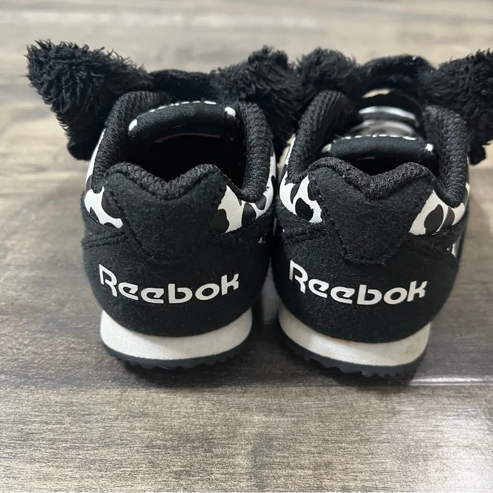 Reebok Black & White Dalmatian Dog Ears & Nose Sneakers Toddler Infant Size 4